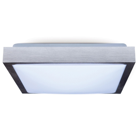 Plafond LED stropní svítidlo 41cm 2x E27 Chrome Square + 2x LED žárovka 10W 3000K Lumiled