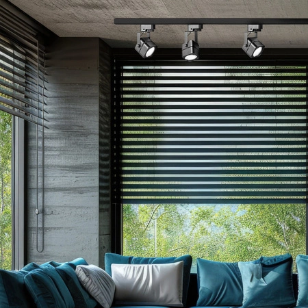 Sada přípojnic 1-fázová lišta + 3x reflektor GU10 černý VIENNA Sanico Goldlux