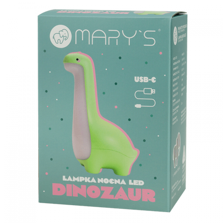 Dětské noční světlo LED 1,8W 3000K teplá bílá USB dobíjecí 900mAh zelené MARY'S DINOSAUR