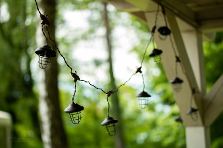 SOLAR GIRLAND 10x kovová lucerna 4.5m zahradní dekorativní 3000K Teplá bílá