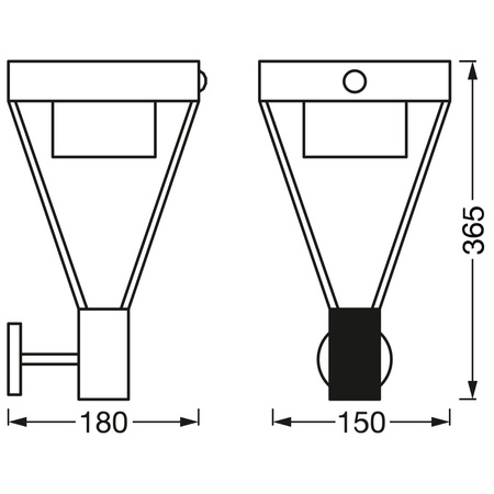 Nástěnné svítidlo solární nástěnné fasádní svítidlo 6W 550lm 3000K Pohybový senzor Endura STYLE SOL WALL LEDVANCE