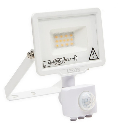 LED reflektor 10W 800lm 3000K IP44 bílý se senzorem pohybu LED2B KOBI MHC