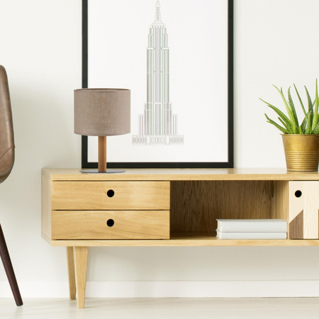 VAIO NATURE Stolní lampa na noční stolek Stínidlo béžové a černé Classic E27 5192 TK Lighting