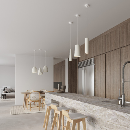 GULCAN GU10 Závěsné stropní svítidlo Keramický převis Minimalistická bílá SOLLUX