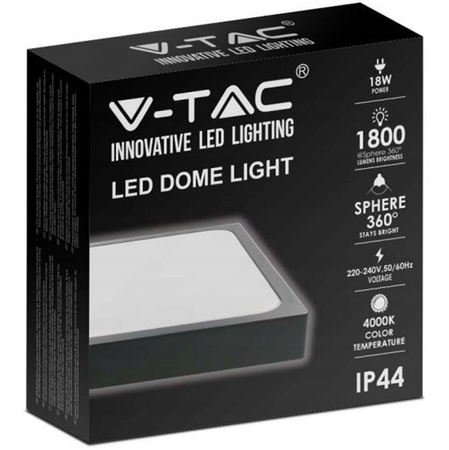 Stropní LED koupelnové panelové svítidlo 24W 2400lm 4000K IP44 30cm čtvercové černé