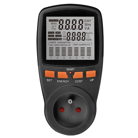Měřič spotřeby energie PMM2 s měřením spotřeby energie, emisí CO2 a nákladů na energii BlackKOBI