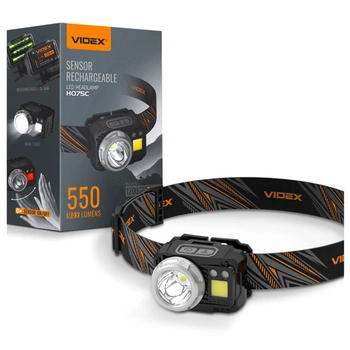 Dobíjecí čelovka LED 5W 5000lm 7 režimů Senzor pohybu USB-C Vodotěsný IP65 Videx
