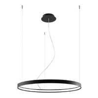 LED závěsné stropní svítidlo RIO 50W 3000K Lustr kulatý 78cm černý SOLLUX