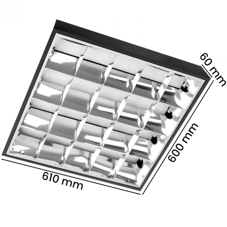 Přisazené svítidlo Raster LED 4 x T8 60 cm G13 Black