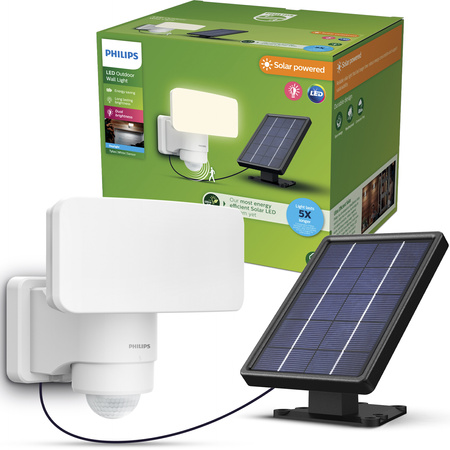 Solární reflektor LED 6W 1000lm 5000K IP44 se senzorem pohybu a soumraku Tylus Ultra Efficient White Philips