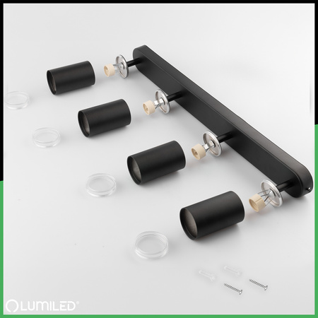 Nástěnné svítidlo LED Spot Reflector 4x GU10 IP44 ADERO Black Lumiled