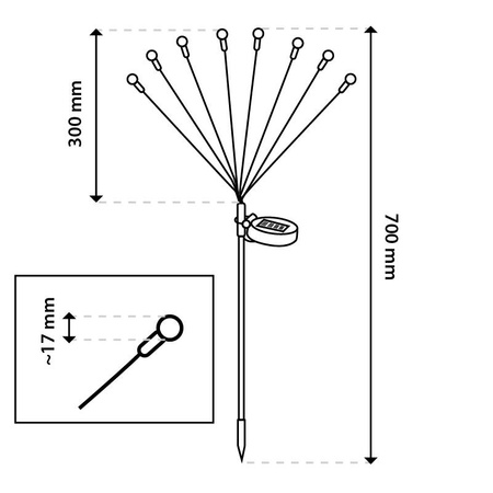 Solární zahradní lampa LED TULIO poháněná dekorativními foukacími koulemi RGB LUMILED