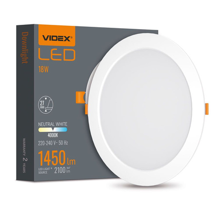 LED panel Zapuštěné vestavné svítidlo 18W 2100lm 4000K neutrální bílá Videx
