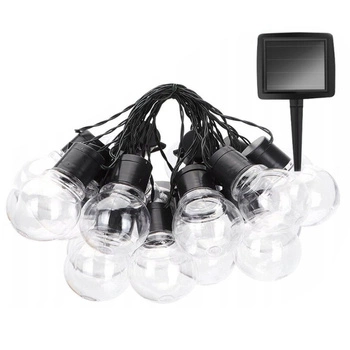 Solar Garland Garden DEKORATIVNÍ světelný řetěz 3.35m 10xLED TRANSPARENTNÍ koule 3000K