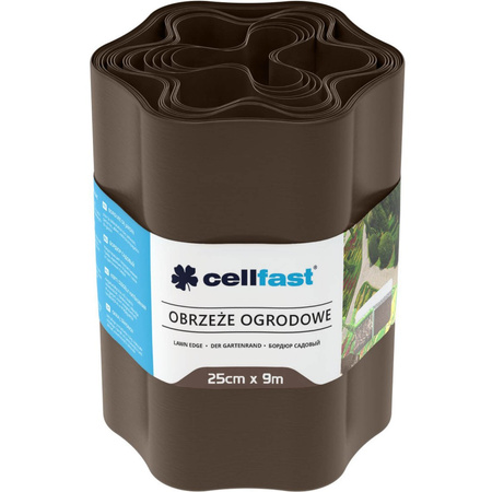 Vlnité flexibilní obruby trávníku 25 cm x 9 m hnědé CELLFAST