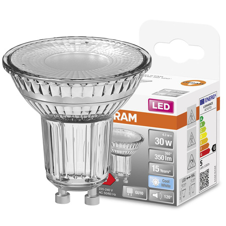 LED žárovka GU10 4.3W = 50W 350lm 4000K Neutrální bila 120° OSRAM STAR