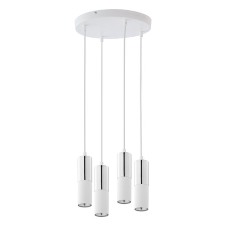 Lustr ELIT WHITE Závěsné stropní svítidlo bílé a stříbrné moderní 4xGU10 4354 TK Lighting