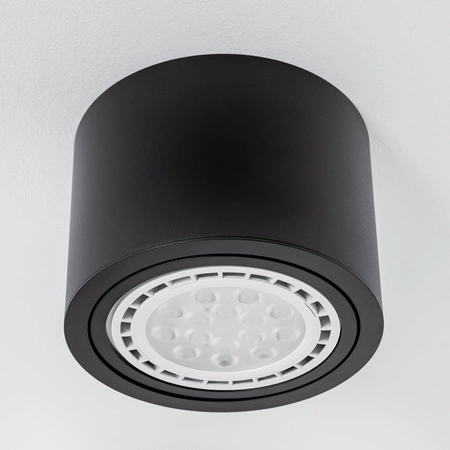 Povrchové Halogenové svítidlo GU10, AR111 SPOT TUBA 100mm Nastavitelná Kulatá Černá TELES LUMILED