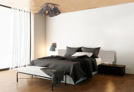 Stropní svítidlo AWINION IV 9716 Nowodvorski šedá 4xE27 Lustrové stínidlo + klasická překližka