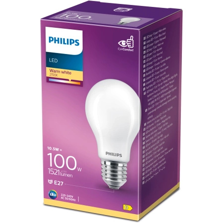 LED žárovka E27 A60 10.5W = 100W 1521lm 2700K Teplá bílá 300° PHILIPS Klas.