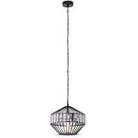 Závěsné svítidlo E27 z kovu a křišťálu D:33x30cm VT-7334 V-TAC