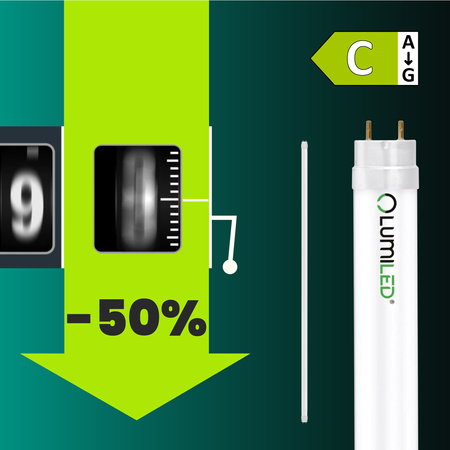 LED zářivka G13 T8 TUBA 18W 2880lm 6500K Cold 160lm/W 120cm Lumiled