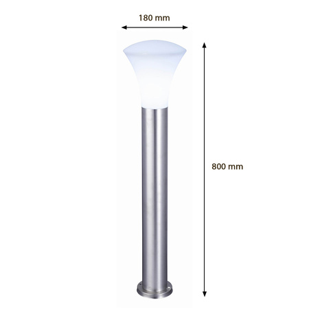 Venkovní LED zahradní svítidlo BELLA E27 Stožár 80cm Chrome Volteno