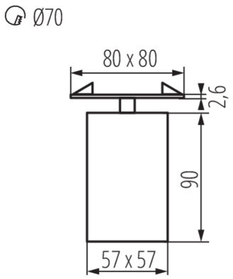 Stropní svítidlo Spot Tuba LED Halogen GU10 Adjustable Square Black Chiro Kanlux