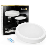 LED stropní svítidlo do koupelny Povrchová montáž 18W 1890lm 4000K 120° s pohybovým a soumrakovým senzorem Bílá IP65 Nairos Kobi