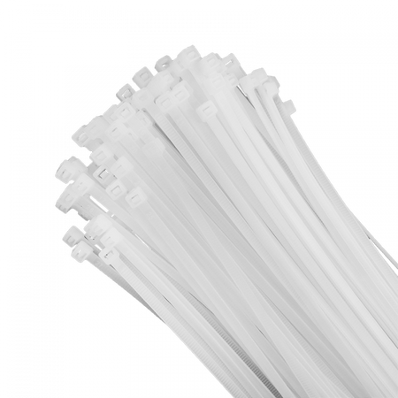 Kabelové stahovací pásky 7,6x500 mm bílé TRACKS Zipové stahovací pásky OK-76500W .MORE 50 ks.