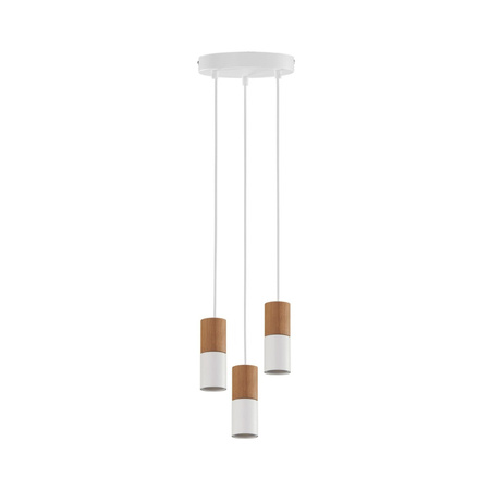ELIT WHITE/WOOD Bílé dřevěné moderní závěsné stropní svítidlo 3xGU10 6306 TK Lighting