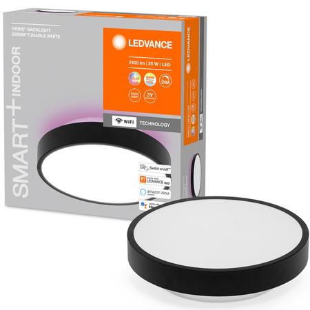 LED stropní svítidlo ORBIS BACKLIGHT 28W 2400lm RGB CCT 35cm SMART+ WIFI LEDVANCE černá