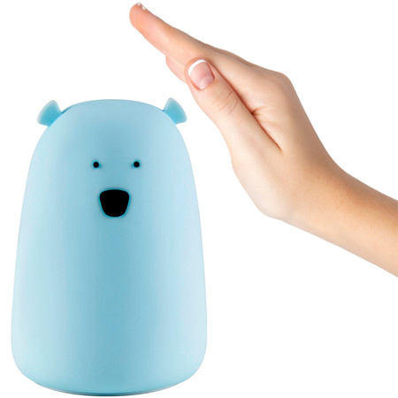 LED RGB dekorativní noční světlo s dobíjecí baterií medvěd modrý GOLDLUX (Polux)