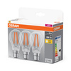 3PAK LED žárovka B22d A60 6,5W = 60W 806lm 2700K Warm 360° Filament OSRAM