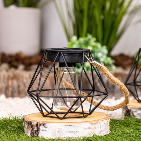 LED solární závěsné svítidlo Venkovní zahradní lucerna 3000K IP44 soumrakový senzor