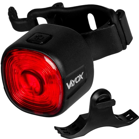 Zadní svítilna na kolo červená SMART USB-C 6 režimů IP66 POWERFUL VAYOX