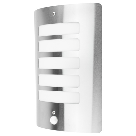 Zahradní nástěnné svítidlo E27 LUGO Ocelové fasádní nástěnné svítidlo PIR senzor