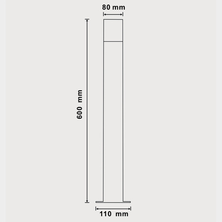 Zahradní lampa LED sloupková E27 TUBA Graphite 60cm DALLAS GOLDLUX (Polux)