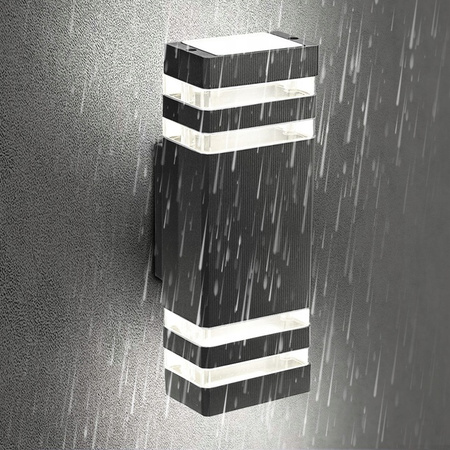 Zahradní nástěnné svítidlo Double top down INEZ DUO LED 2x GU10 ALUMINIUM Tmavě šedá IP54