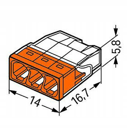 Instalační konektor Rychlokonektor 3x0.5-2.5mm drátěná kostka