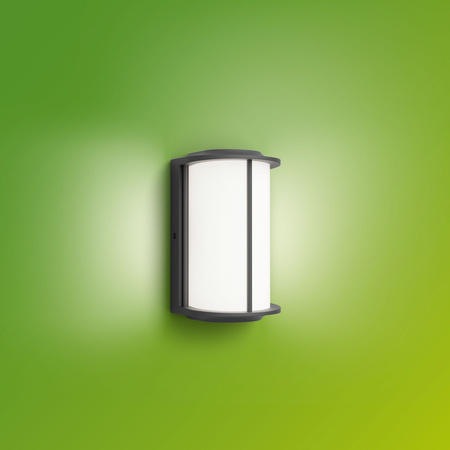 Zahradní nástěnná lampa Venkovní fasádní lampa LED 4,3 W 800 lm 2700 K IP44 Antracit Reese Ultra Efficient Philips