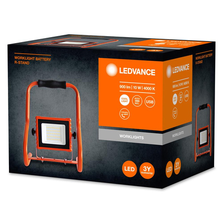 Reflektor LED 10W 800lm 4000K IP44 PRACOVNÍ SVĚTLO R-STAND USB LEDVANCE
