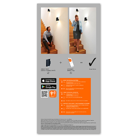 Nástěnné svítidlo SMART+ WIFI Chytré nástěnné svítidlo 12W ORBIS TWIST BLACK LEDVANCE