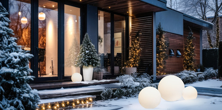 Venkovní zahradní lampa CUMULUS M 6977 E27 IP44 45 cm koule Bílá Moderní Nowodvorski