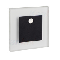 Schodišťové světlo LED 0,8W 14lm 4000K 12V neutrální čtvercové čidlo pohybu a soumraku černé Apus Kanlux