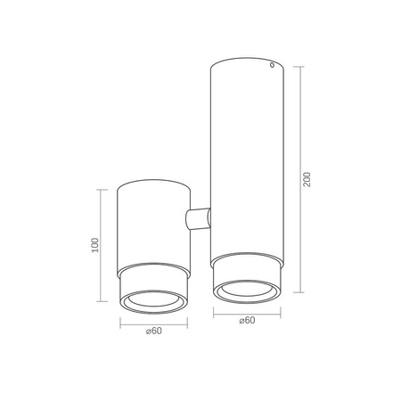 Přisazené svítidlo Stropní svítidlo LED trubice 2xGU10 bílá VIDEX