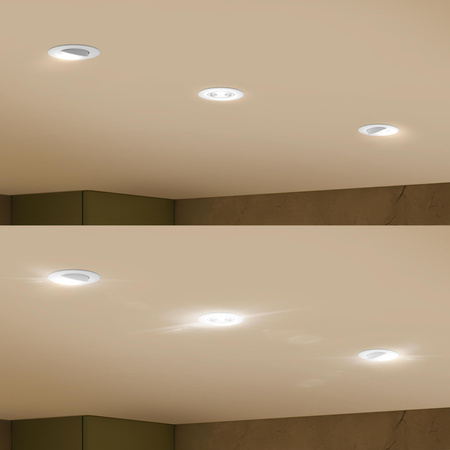 3x LED vestavné svítidlo 5W 550lm 4000lm Neutrální neutrální pohyblivé kulaté bílé stmívatelné 3STEP SceneSwitch Cilantro Philips