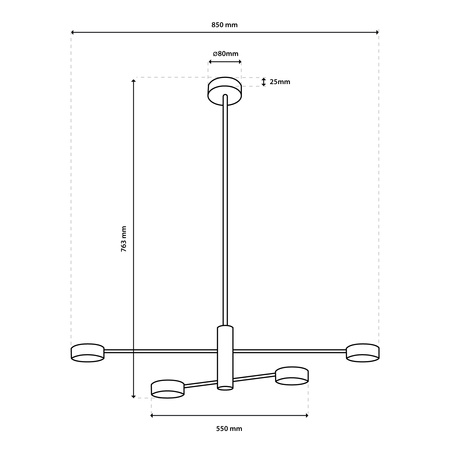LED závěsné stropní svítidlo 4x GX53 Wall Black OVILO LUMILED