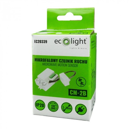 Mikrovlnný senzor pohybu a soumraku se sondou bílý 15m 360° CM Ecolight