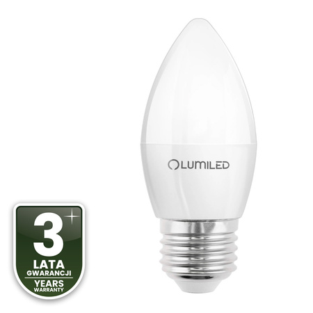 6x Žárovka LED E27, B35 8W = 60W 806lm 3000K Teplá bílá 180° LUMILED